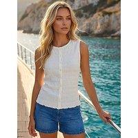 Roman Dusk Plisse Mock Button Top