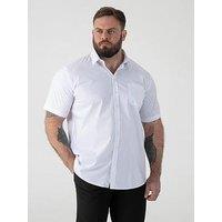 D555 Ultimate Stain Resist Non Iron Short Sleeve Stretch Shirt - White