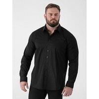 D555 Ultimate Stain Resist Non Iron Long Sleeve Stretch Shirt - Black