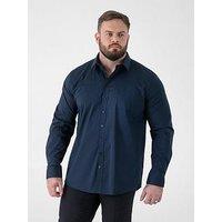 D555 Ultimate Stain Resist Non Iron Long Sleeve Stretch Shirt - Navy