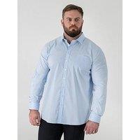 D555 Ultimate Stain Resist Non Iron Long Sleeve Stretch Shirt - Blue