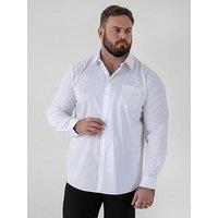 D555 Ultimate Stain Resist Non Iron Long Sleeve Stretch Shirt - White