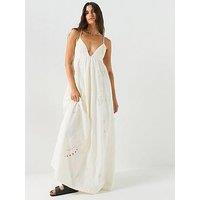Free People Embroidered Cutwork Maxi Dress - White