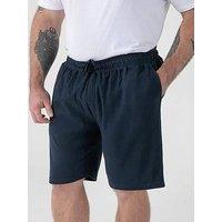 D555 Navy Stretch Elasticated Waist Shorts With Zipper Back Pocket