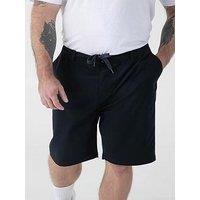 D555 Navy Full Elastic Waist Stretch Shorts With Drawcord