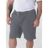 D555 Steel Grey Full Elastic Waist Stretch Shorts With Drawcord