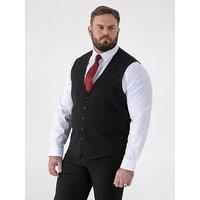 D555 Black 4 Way Stretch Tailored Waistcoat