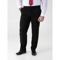 D555 Black 4 Way Stretch Relaxed Suit Trousers