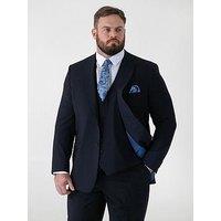 D555 Navy 4 Way Stretch Tailored Suit Jacket