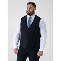 D555 Navy 4 Way Stretch Tailored Waistcoat