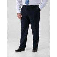 D555 Navy 4 Way Stretch Relaxed Suit Trousers