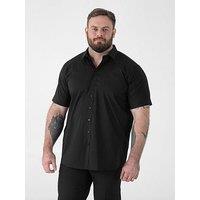 D555 Ultimate Stain Resist Non Iron Short Sleeve Stretch Shirt - Black