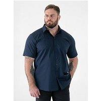 D555 Ultimate Stain Resist Non Iron Short Sleeve Stretch Shirt - Navy