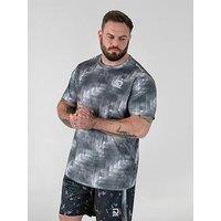 D555 Dry Wear Light Weight Aop Crew Neck T-Shirt - Grey