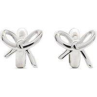 Kate Spade New York Girlie Pearlie Bow Huggies - Silver