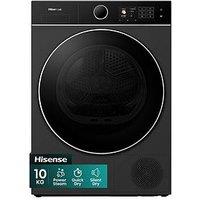 Hisense Power Steam 5I Series Dh5I104Bbab Wifi-Enabled 10Kg, Heat Pump Tumble Dryer - Black - A+++ Rated