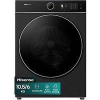 Hisense Kitchenfit 5I Series Wd5I1045Bbq Wifi-Enabled 10.5Kg/6Kg, 1400 Spin Washer Dryer - Black - A/D Rated