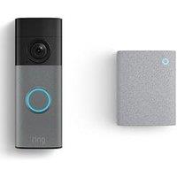 Ring Battery Video Doorbell (2Nd Gen) - Retinal 2K - Speckled Grey + Chime (3Rd Gen) Bundle