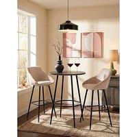 The Very Collection Dahlia 70Cm High Bar Table & 2 Mink Dahlia Bar Stools - Fsc Certified