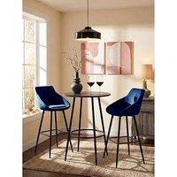 The Very Collection Dahlia 70Cm High Bar Table & 2 Navy Dahlia Bar Stools - Fsc Certified