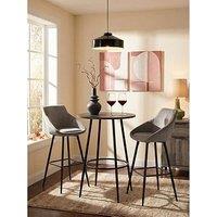 The Very Collection Dahlia 70Cm High Bar Table & 2 Grey Dahlia Bar Stools - Fsc Certified