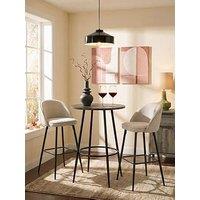 The Very Collection Dahlia 70Cm High Bar Table & 2 Natural Carina Bar Stools