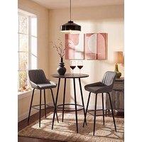 The Very Collection Dahlia 70Cm High Bar Table & 2 Marlow Faux Leather Bar Stools - Fsc Certified