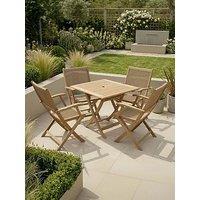 Royalcraft London Square Folding Set With 4 London Rope Folding Armchairs