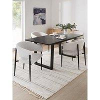 The Very Collection Etta Dining Table With Black Marble Effect Top & 4 Romie Chairs