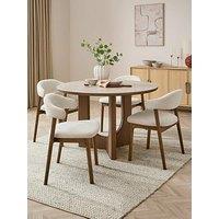 Michelle Keegan Home Esta 120Cm Round Dining Table & 4 Esta Dining Chairs - Fsc Certified