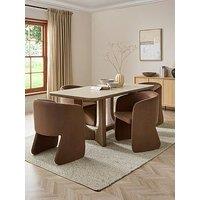 Michelle Keegan Home Esta 180Cm Dining Table & 4 Arlo Dining Chairs - Fsc Certified