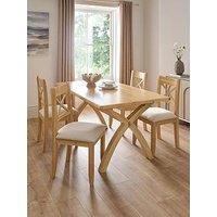 The Very Collection Dewsbury & 160Cm Dining Table & 4 Dewsbury Chairs - Solid Wood