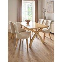 The Very Collection Dewsbury 160Cm Dining Table & 4 Chester Fabric Dining Chairs