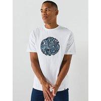 Pretty Green Rave-On Paisley Logo Graphic T-Shirt - White