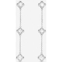 Inicio Sterling Silver Plated Crystal Fine Triple Clover Drop Earrings