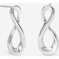 Inicio Sterling Silver Plated Organic Infinity Stud Earrings
