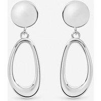 Inicio Sterling Silver Plated Polished Open Double Drop Earrings