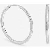 Inicio Sterling Silver Plated Molten Medium Sleeper Hoops