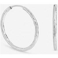 Inicio Sterling Silver Plated Molten Small Sleeper Hoops - Gift Pouch