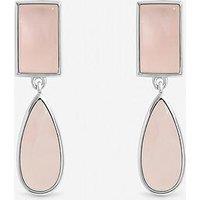 Inicio Sterling Silver Plated Rose Faceted Double Drop Earrings
