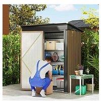 Outsunny 5X3Ft Garden Shed With Foundation Kit - Brown