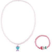 Mango Girls Fish Necklace And Bracelet Set - Pink