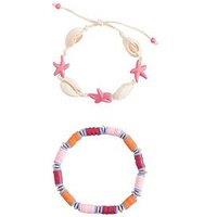Mango Girls 2 Pack Beaded Bracelets - Pink