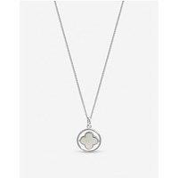 Inicio Sterling Silver Plated Mother Of Pearl Spinner Clover Pendant - Gift Pouch