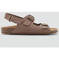 Mango Boys Leather Buckle Sandals - Brown