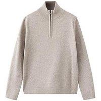 Mango Boys Half Zip Knitted Jumper - Grey
