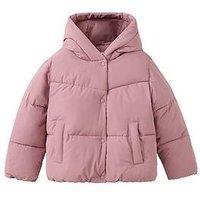 Mango Girls Padded Short Coat - Pink