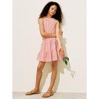 Mango Girls Stripe Halter Dress - Orange