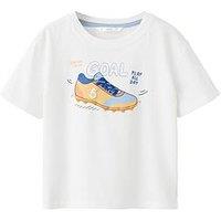 Mango Younger Boys 3D Goal T-Shirt - White