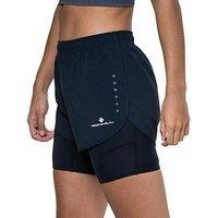 Ronhill Womens Running Core 3.5-Inch 2 In 1 Short - Black